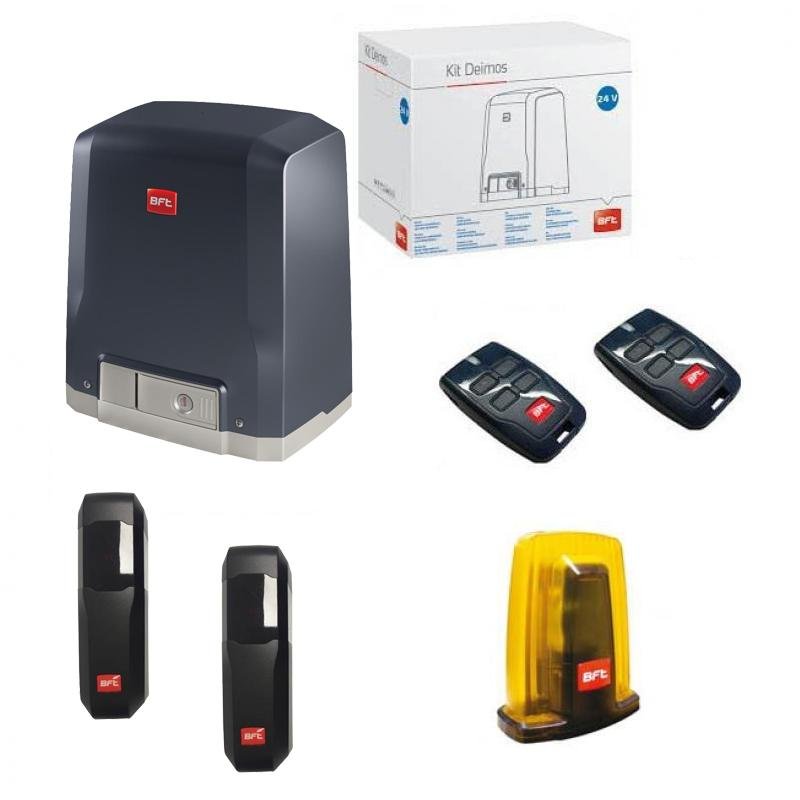 bft deimos bt a400 24v sliding gate opener kit for gates up to 400kg in weight, 2x remote control, with installation